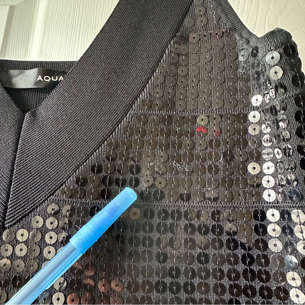 Aqua Y2K Black Sequin Mini Dress - Picture 7 of 9